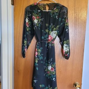 NWT XSP Ann Taylor / LOFT Floral Tie Dress